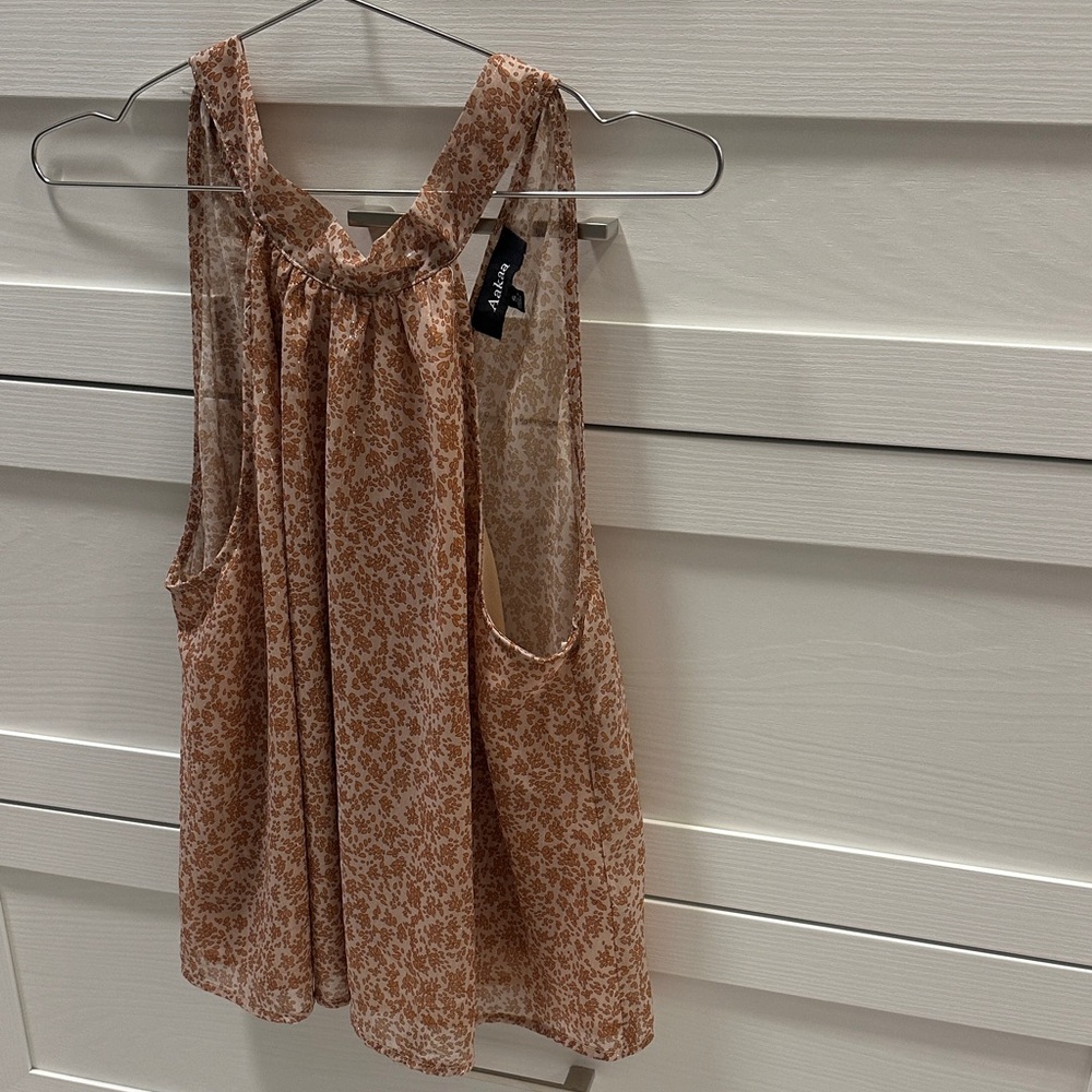 Aakaa Floral Tank Top - Tan NWOT